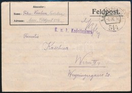 1916 Tábori Posta Levél 'K.u.k. Kadettenkurs' + 'FP 514' - Autres & Non Classés