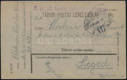 1918 Tábori Posta Levelezőlap / Field Postcard 'M.kir.20. Honvéd Tüzérségi Század' + 'TP 417b' - Altri & Non Classificati
