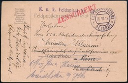 1918 Tábori Posta Levelezőlap 'K.u.k. Feldspital Nr. 117' + 'EP BELGRAD F' - Altri & Non Classificati