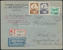 1933 Ajánlott Légi Levél Németországba / Registered Airmail Cover To Germany - Autres & Non Classés