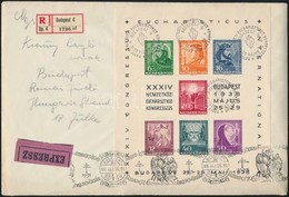 1938 Eucharisztikus Blokk Ajánlott, Expressz Levélen / Mi Block 3 On Registered, Express Cover - Sonstige & Ohne Zuordnung