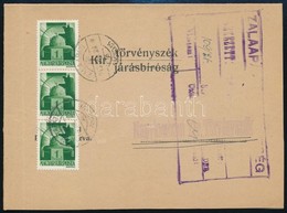 1945 (2. Díjszabás) Hivatalos Kézbesítési Bizonyítvány Távolsági Levélként Feladva Hadvezérek 3 X 1P Bérmentesítéssel - Other & Unclassified