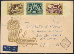 1957 Bélyegnap Díjkiegészítéssel Légi FDC-n Az USA-ba - Andere & Zonder Classificatie