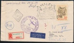 1959 Repülő Sor 20Ft Ajánlott Légi FDC Budapest-Moszkva Első Repüléssel Ausztriába - Andere & Zonder Classificatie