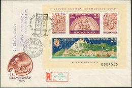 1975 Visegrád Blokk 7 Számjegyű Sorszámmal Ajánlott FDC-n - Other & Unclassified