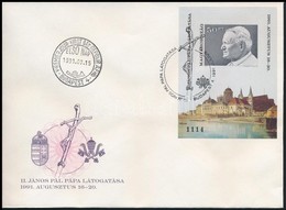 1991 János Pál Pápa Vágott Blokk FDC-n (6.500) - Andere & Zonder Classificatie