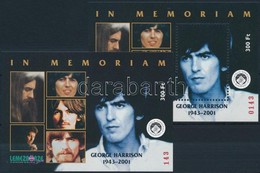 ** 2002 In Memoriam George Harrison Piros Sorszámmal Fogazott és Vágott - Altri & Non Classificati