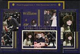** 2011 William Herceg és Kate Middleton - Királyi Eljegyzés Sor Mi 1683-1684 + 4 Klf Blokk Mi 223-226 - Sonstige & Ohne Zuordnung