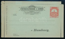 ~ 1880 Hamburg Városi Magánposta Díjjegyes Zárt Levelezőlap, Használatlan - Andere & Zonder Classificatie