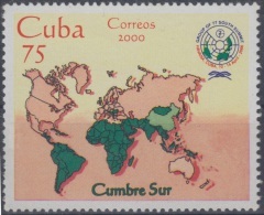 2000.17 CUBA 2000. MNH. CUMBRE SUR. MAPAMUNDI. MAP. - Usados