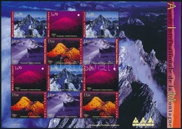 ** 2002 Hegyek Nemzetközi éve Kisív,
International Year Of Mountains Minisheet
Mi 440-443 - Other & Unclassified