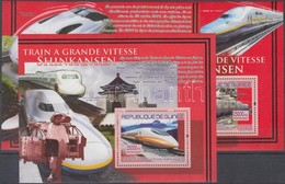 ** 2007 Sinkanszen Vonatok Blokksor Mi 1444-1446 - Altri & Non Classificati