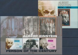 ** 2005 Albert Einstein Kisív Mi 1943-1945 + Blokk 201 - Autres & Non Classés