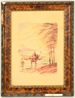 Beregi Vilmos (1917-1970): Halászok. Akvarell, Papír, Jelzett, Sérült üvegezett Keretben, 25×17 Cm - Andere & Zonder Classificatie