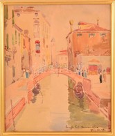 Bernardino Jelzéssel: Velence 1932. Akvarell, Papír, üvegezett Keretben, 36×30 Cm - Andere & Zonder Classificatie