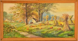 Sztelek Jelzéssel: Szénabálák. Olaj, Karton, Kereten, 24×49 Cm - Altri & Non Classificati