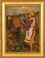 Tibor Ernő (1885-1945): Szüretelő. Olaj, Karton, Jelzett, Keretben, 35×25 Cm - Altri & Non Classificati