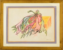 Tőrincsi Jelzéssel: Kompozíció. Akvarell-tus, Papír, üvegezett Keretben, 35×50 Cm - Altri & Non Classificati