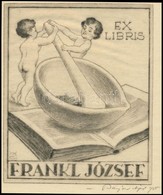 1935 Bajor Ágost (1892-1958): Ex Libris Frankl József. Rézkarc, Papír, Jelzett, 11x9 Cm - Otros & Sin Clasificación