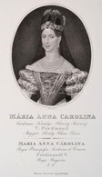 Mária Anna Carolina Királyné Portréja, Rézmetszet, Papír, 27×19,5 Cm - Estampes & Gravures