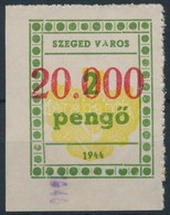 1946 Szeged Városi 20.000P/2P ívsarki Illetékbélyeg (6.000) - Non Classificati