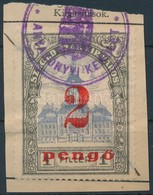 1938 Szeged Városi 2P/1f Illetékbélyeg Kivágáson (2.500) - Ohne Zuordnung