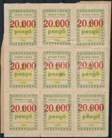 1946 Szeged Városi 20.000P/2P ívsarki Illetékbélyeg 9-es ív Kivágáson (48.800) - Non Classés