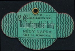1902 Tátralomnici Lóverseny Különfogadási Jegy, Négy Napos, 1902, 6x4 Cm - Ohne Zuordnung