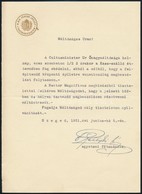 1931 Szeged, M. Kir. Ferenc József Tudományegyetem Fejléces Levélpapírjára Az Egyetemi Főtanácsos által írt Levél - Zonder Classificatie