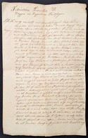 1829 Pataky Ferenc Komárom Megyei Táblabírónak írt Kérvény. 3 Beírt Oldal. - Unclassified