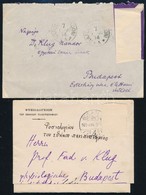 1907 Klug Nándor (1845-1909) Orvos Részére Címzett 2 Db Levél Veress Endre Orvostól és R. Nikolaides Görög Orvostól, Bor - Ohne Zuordnung