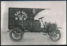 1902 Gáspár-féle Bajuszkötő Gyár Autója, Későbbi Előhívás, Hátoldalon Feliratozva, 6,5x9,5 Cm - Altri & Non Classificati