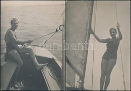1937 Keszthely-Hévíz, Egy Nyár Emlékei, 6 Db Fotó, Egyik Sérült, 18×13 Cm - Altri & Non Classificati
