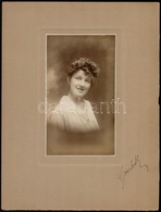 Cca 1910-1920 Hölgyportré, Kartonra Kasírozott Fotó, Goszleth Műterméből, Aláírt, 19×11 Cm - Other & Unclassified
