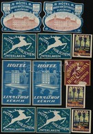 12 Db, Háború Előtti Bőrőndcímke 5 Féle / Luggage Labels - Reclame