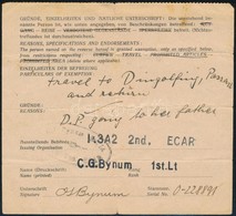 1945 Németország Katonai Kormányának Igazolása ágfalvi Hontalan Személy Részére  Dingolfingba, Passauba Való Retúr Utazá - Other & Unclassified