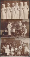 Cca 1914-1918 Karácsony Egy Katonai Kórházban, 3 Db Fotólap, 9×14 Cm - Otros & Sin Clasificación