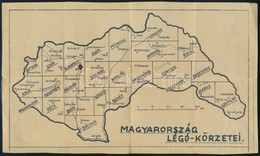 Cca 1943-1944 Magyarország Légó-körzetei, Hajtásnyommal, 17x28 Cm. - Otros & Sin Clasificación