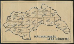 Cca 1943-1944 Magyarország Légó-körzetei, Hajtásnyommal, 17x28 Cm. - Altri & Non Classificati