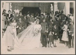 1938 Katonai Esküvő, Tisztekkel, Albumlapra Ragasztott Fotó, 13×18 Cm - Otros & Sin Clasificación
