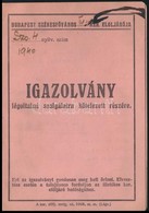 1940 Légoltalmi Szolgálati Igazolvány - Altri & Non Classificati