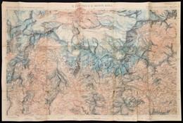 Cca 1920 Milano és Környéke Olasz Turisztikai Térkép 76x50 Cm - Sonstige & Ohne Zuordnung