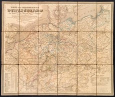 1844 Post- Und Reisekarte Von Deutschland, Den Niederlanden, Belgien Und Der Schweiz, Térkép, Vászonra Kasírozva, Nürnbe - Andere & Zonder Classificatie