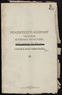 1927 Pénzintézeti Központ Tagjainak Betűrendes Névjegyzéke. 1927. Június 30-án. Csonka Magyarország. Bp., 1927, Rigler J - Non Classificati