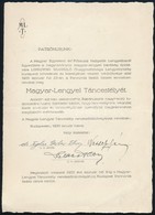 1933 Bp., Magyar-Lengyel Táncestély Rendezőbizottsága által Küldött Védnöki Felkérés - Non Classificati