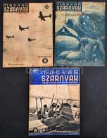 1941 Magyar Szárnyak 3 Száma, 1941. Június 1, Szept. 1., Dec. 15., Foltos Borítókkal, Hullámos Lapokkal, Megviselt állap - Non Classificati