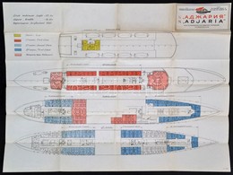 Cca 1970 MS Adjaria Hajó Szálláshelyeinek Alaprajza, 60×79 Cm - Zonder Classificatie
