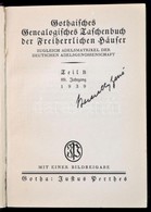 Gothaisches Genealogisches Taschenbuch Der Freiherrlichen Häuser. Teil B. 89. Jahrgang 1939. Gotha,1939, Justhus Perthes - Ohne Zuordnung