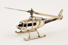 Ezüst(Ag) Miniatűr Helikopter, Jelzett, H: 8 Cm, Nettó: 18,4 G - Other & Unclassified