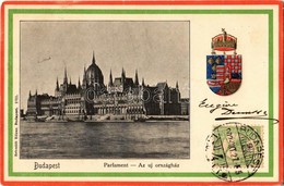 T2 1902 Budapest V. Parlament, Új Országház. Magyar Dombornyomott Címer. Emb. TCV Card - Non Classificati